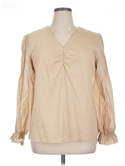 Pre-owned Chico's Long Sleeve Blouse In Brown