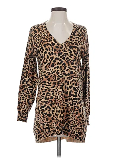 Pre-owned Chico's Long Sleeve Blouse In Brown