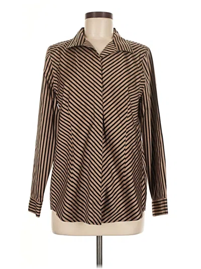 Pre-owned Chico's Long Sleeve Blouse In Brown