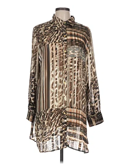 Pre-owned Chico's Long Sleeve Blouse In Brown
