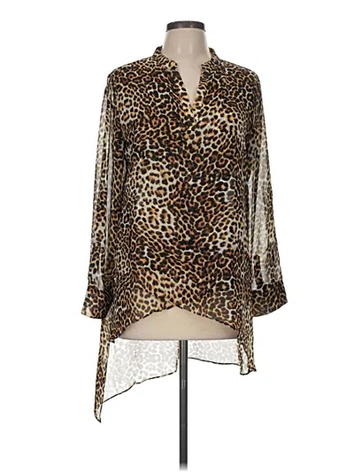 Pre-owned Chico's Long Sleeve Blouse In Brown