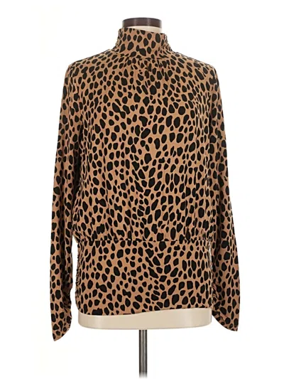 Pre-owned Chico's Long Sleeve Blouse In Brown