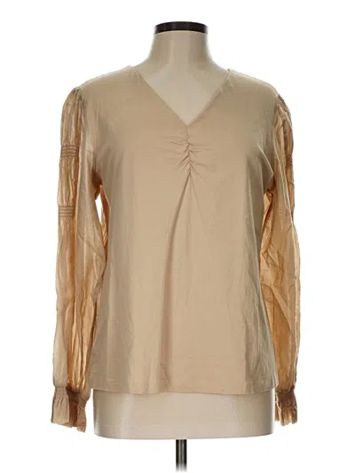 Pre-owned Chico's Long Sleeve Blouse In Brown