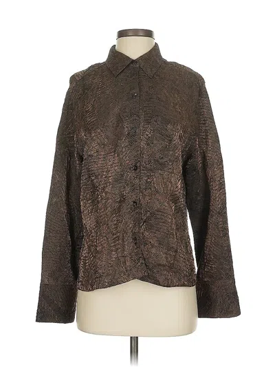 Pre-owned Chico's Long Sleeve Blouse In Brown
