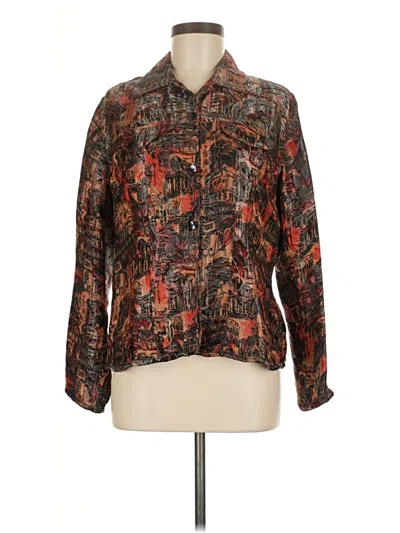 Pre-owned Chico's Long Sleeve Blouse In Brown