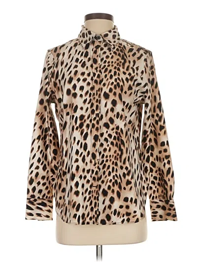 Pre-owned Chico's Long Sleeve Blouse In Brown