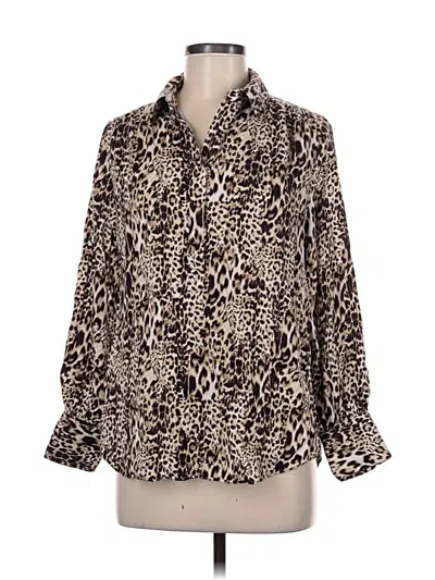 Pre-owned Chico's Long Sleeve Blouse In Brown