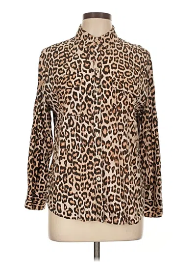 Pre-owned Chico's Long Sleeve Blouse In Brown