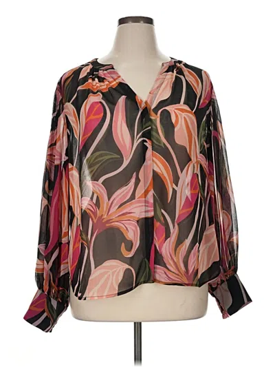 Pre-owned Chico's Long Sleeve Blouse In Brown