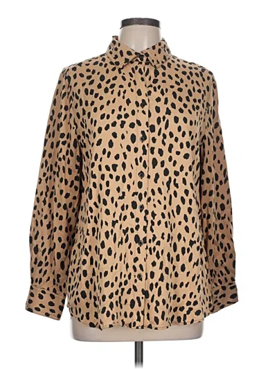 Pre-owned Chico's Long Sleeve Blouse In Brown