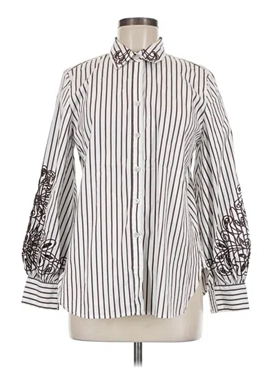 Pre-owned Chico's Long Sleeve Blouse In Brown