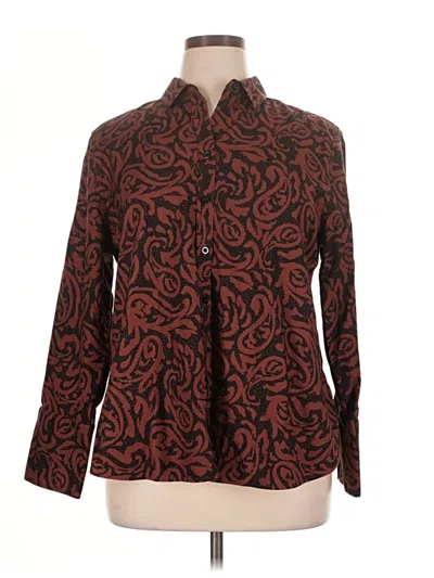Pre-owned Chico's Long Sleeve Blouse In Brown