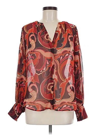 Chico's Long Sleeve Blouse In Brown