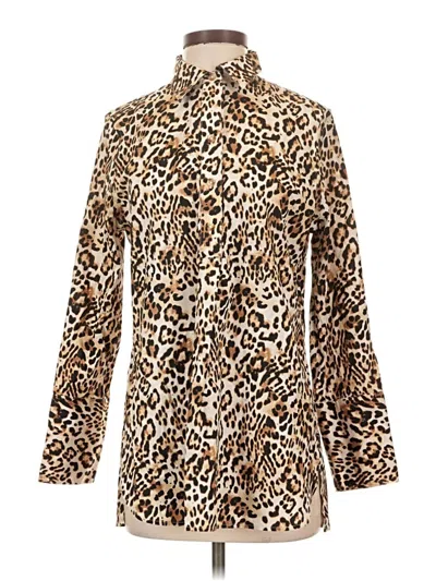Pre-owned Chico's Long Sleeve Blouse In Brown