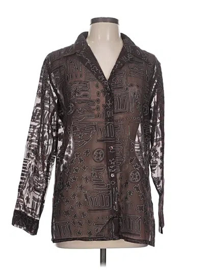 Pre-owned Chico's Long Sleeve Blouse In Brown