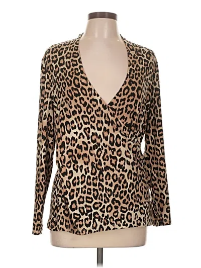 Pre-owned Chico's Long Sleeve Blouse In Brown