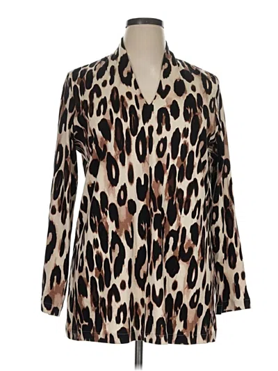 Pre-owned Chico's Long Sleeve Blouse In Brown