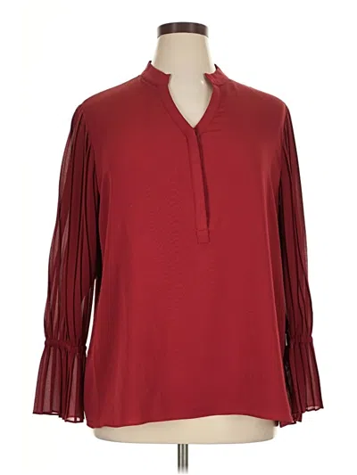 Chico's Long Sleeve Blouse In Burgundy