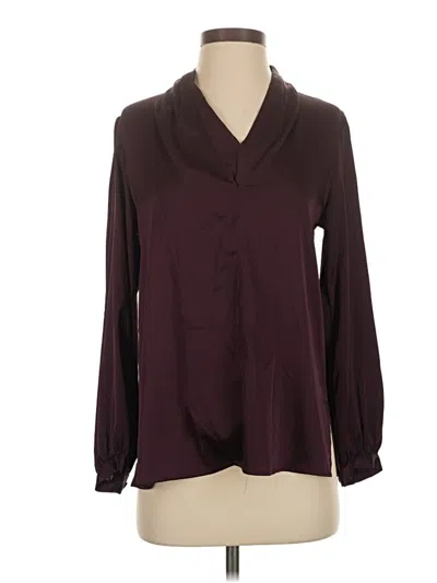 Pre-owned Chico's Long Sleeve Blouse In Burgundy