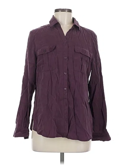Pre-owned Chico's Long Sleeve Blouse In Burgundy
