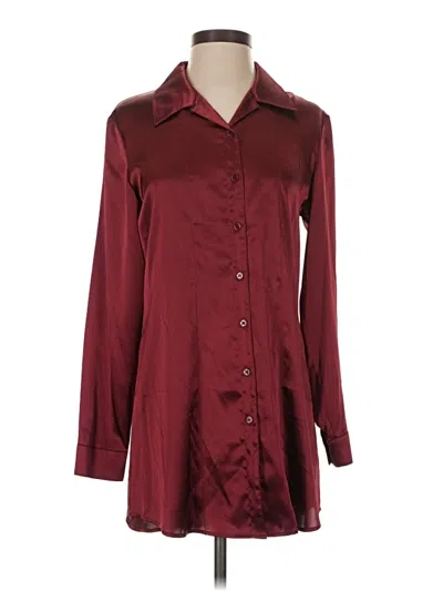 Pre-owned Chico's Long Sleeve Blouse In Burgundy