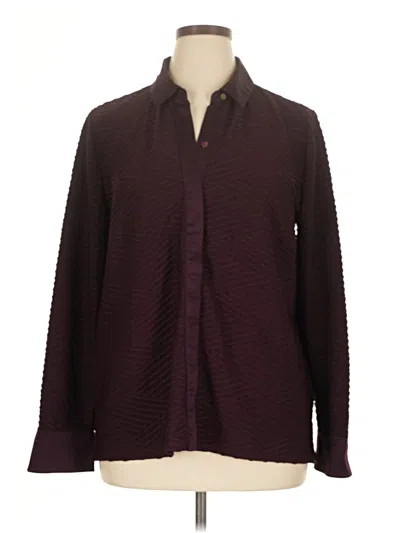 Pre-owned Chico's Long Sleeve Blouse In Burgundy