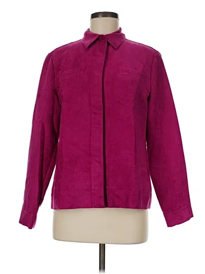 Pre-owned Chico's Long Sleeve Blouse In Burgundy