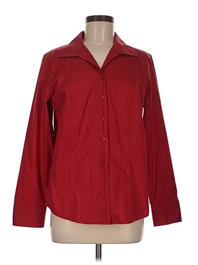 Pre-owned Chico's Long Sleeve Blouse In Burgundy