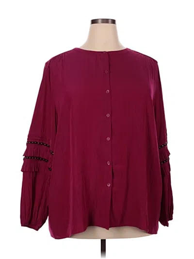 Chico's Long Sleeve Blouse In Burgundy