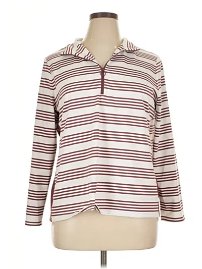 Pre-owned Chico's Long Sleeve Blouse In Burgundy