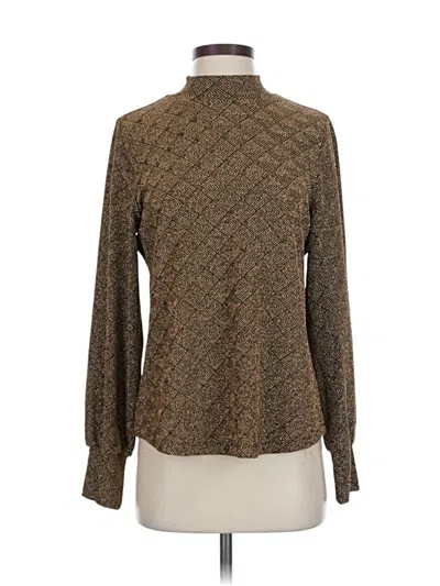 Pre-owned Chico's Long Sleeve Blouse In Gold