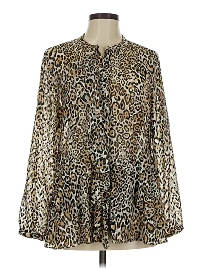 Pre-owned Chico's Long Sleeve Blouse In Gold