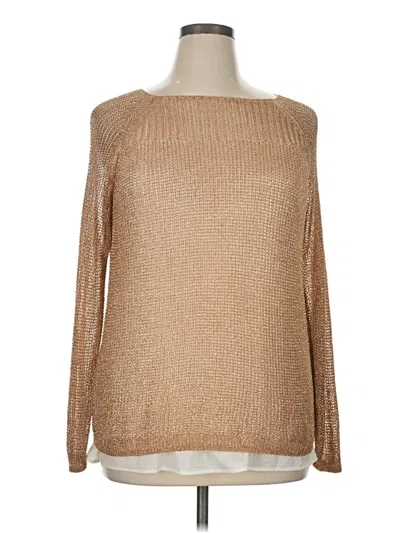 Pre-owned Chico's Long Sleeve Blouse In Gold