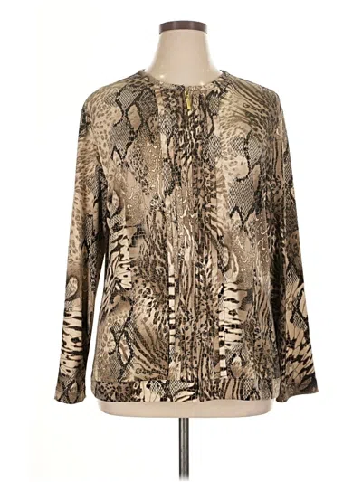 Pre-owned Chico's Long Sleeve Blouse In Gold