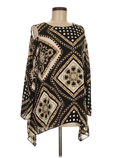 Pre-owned Chico's Long Sleeve Blouse In Gold
