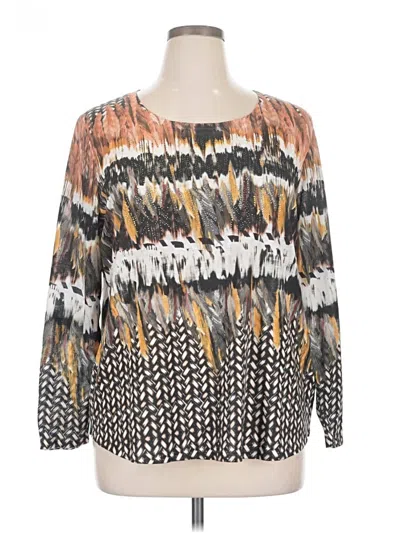 Pre-owned Chico's Long Sleeve Blouse In Gold