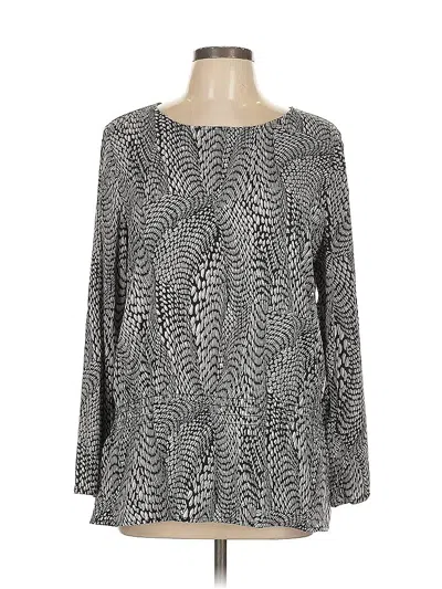 Pre-owned Chico's Long Sleeve Blouse In Gray