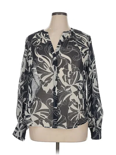 Pre-owned Chico's Long Sleeve Blouse In Gray