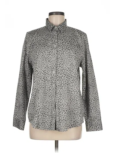 Pre-owned Chico's Long Sleeve Blouse In Gray