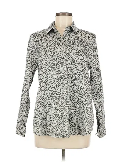 Pre-owned Chico's Long Sleeve Blouse In Gray