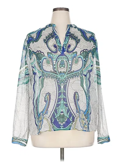 Chico's Long Sleeve Blouse In Gray