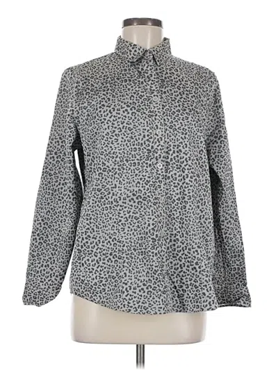 Pre-owned Chico's Long Sleeve Blouse In Gray