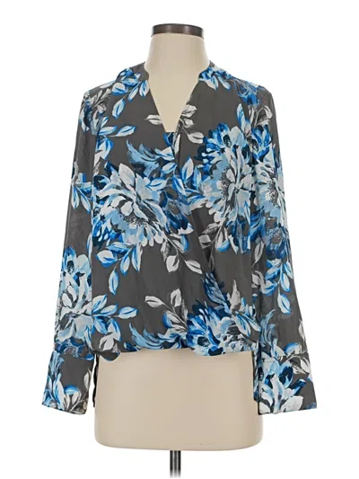 Pre-owned Chico's Long Sleeve Blouse In Gray