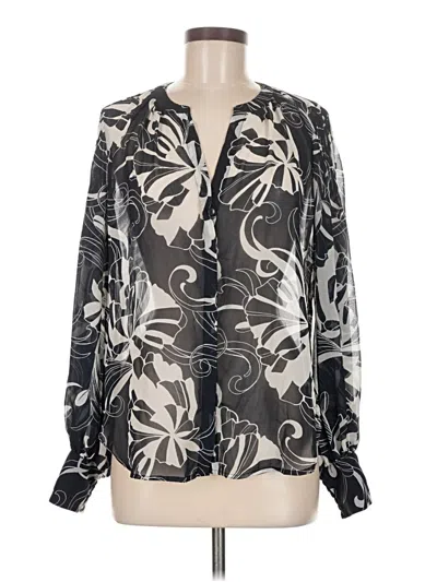 Pre-owned Chico's Long Sleeve Blouse In Gray