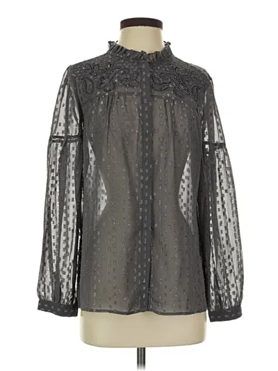 Pre-owned Chico's Long Sleeve Blouse In Gray