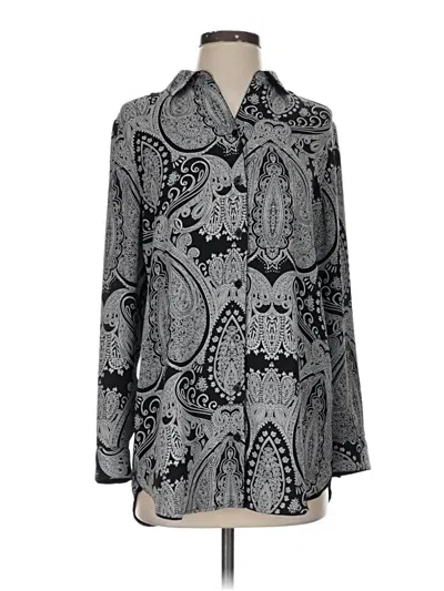 Pre-owned Chico's Long Sleeve Blouse In Gray