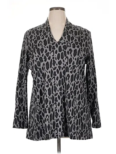 Pre-owned Chico's Long Sleeve Blouse In Gray