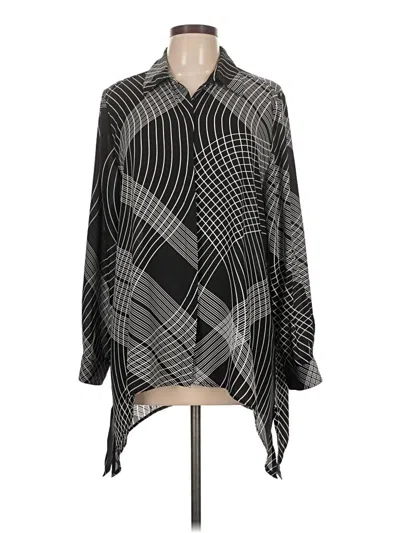 Pre-owned Chico's Long Sleeve Blouse In Gray