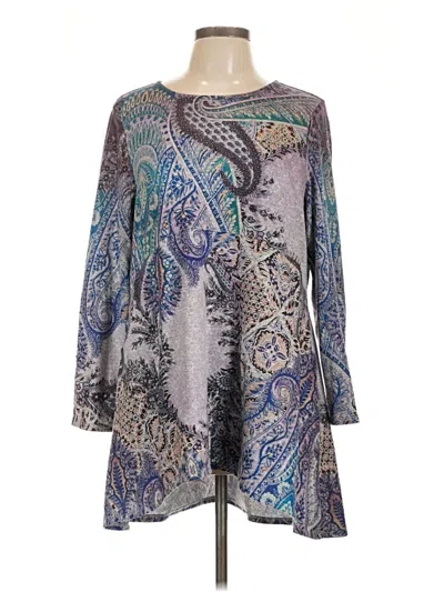 Pre-owned Chico's Long Sleeve Blouse In Gray