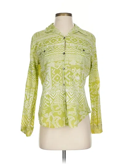 Pre-owned Chico's Long Sleeve Blouse In Green